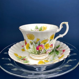Vintage Teacup or Coffee Cup and Saucer. Royal Albert Country Life Series. Fine Bone China Made in England.