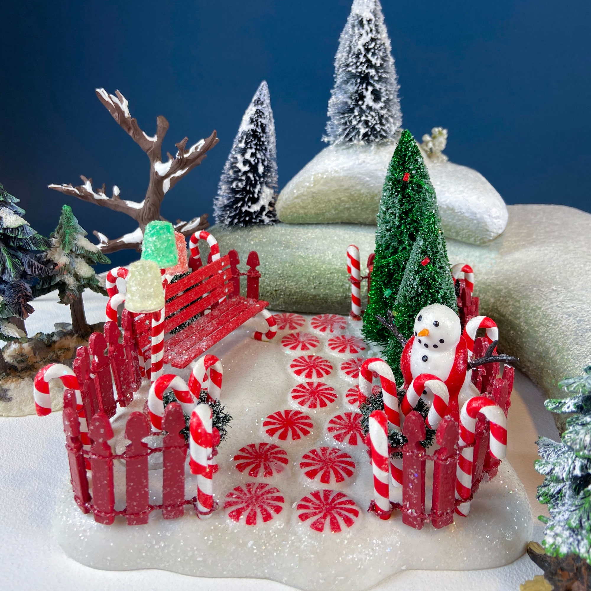 Peppermint Front Yard. Christmas Village Accessories by Department