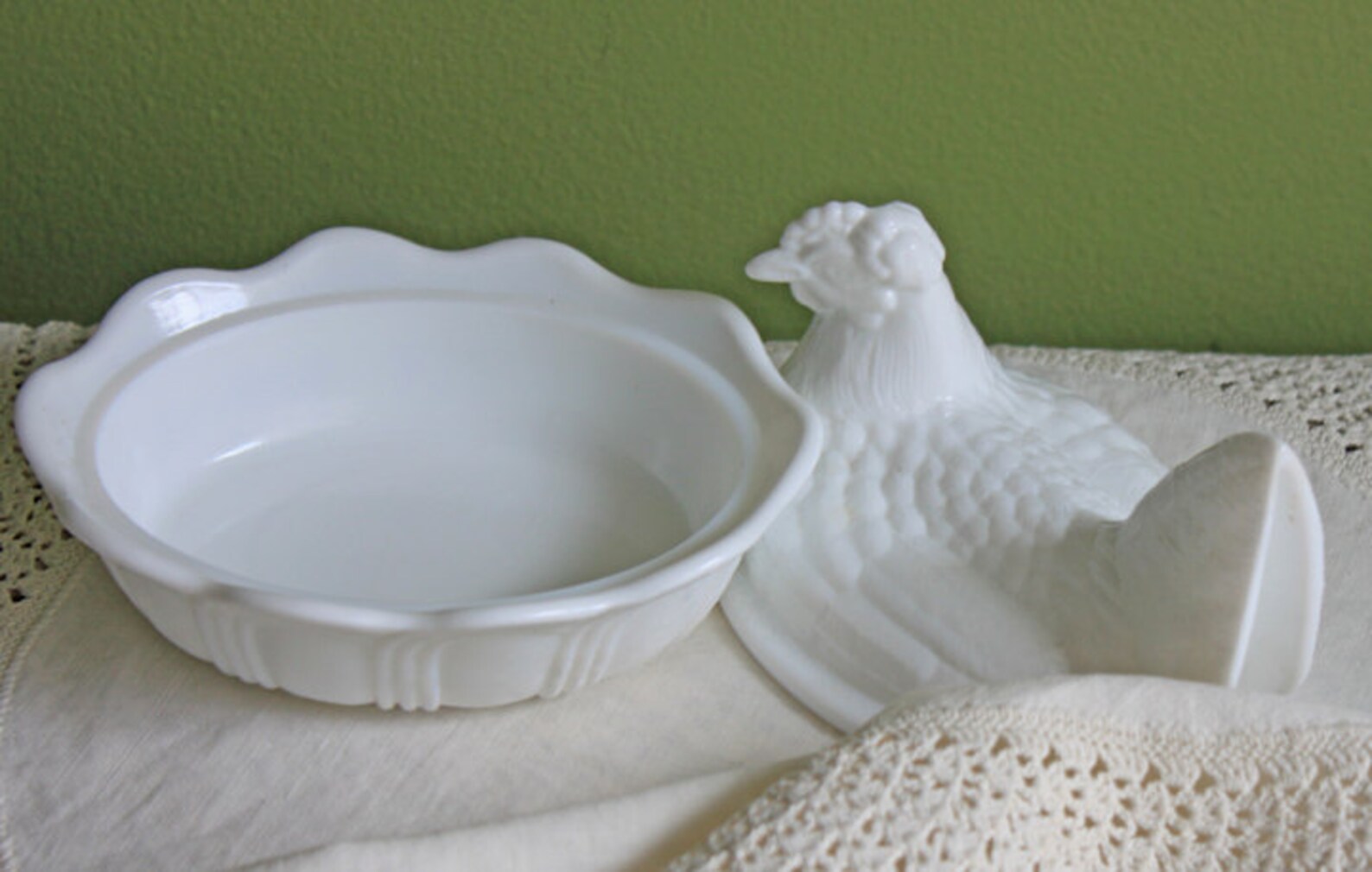Fenton Milk Glass Butter Dish With Lid in Shape of Hen Sitting Etsy