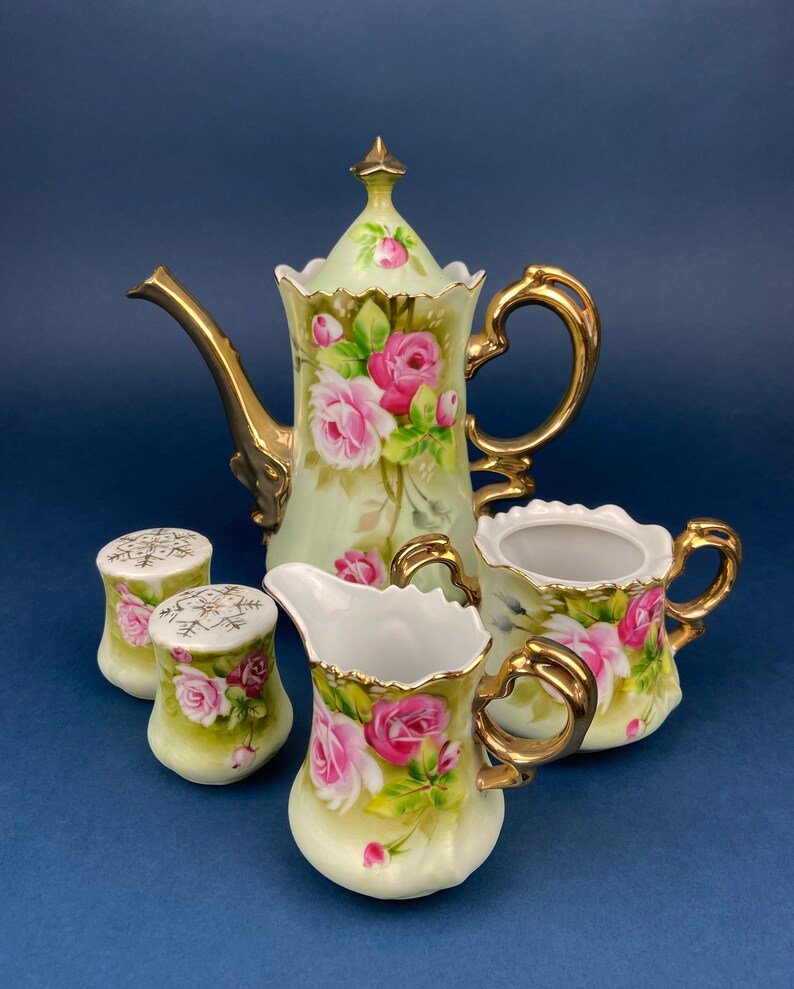 Tea Coffee Pot Sugar Bowl Creamer Salt and Pepper Shakers Etsy