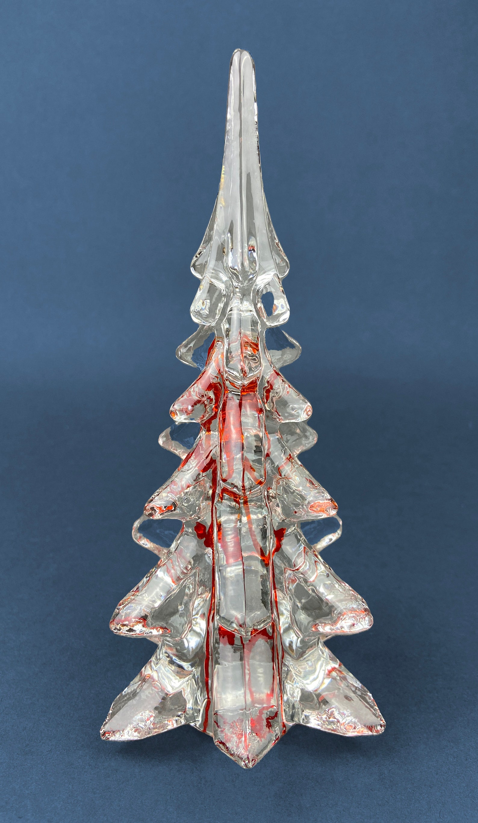 Lead Crystal Christmas Tree With Green Speckles. Hand Crafted Etsy