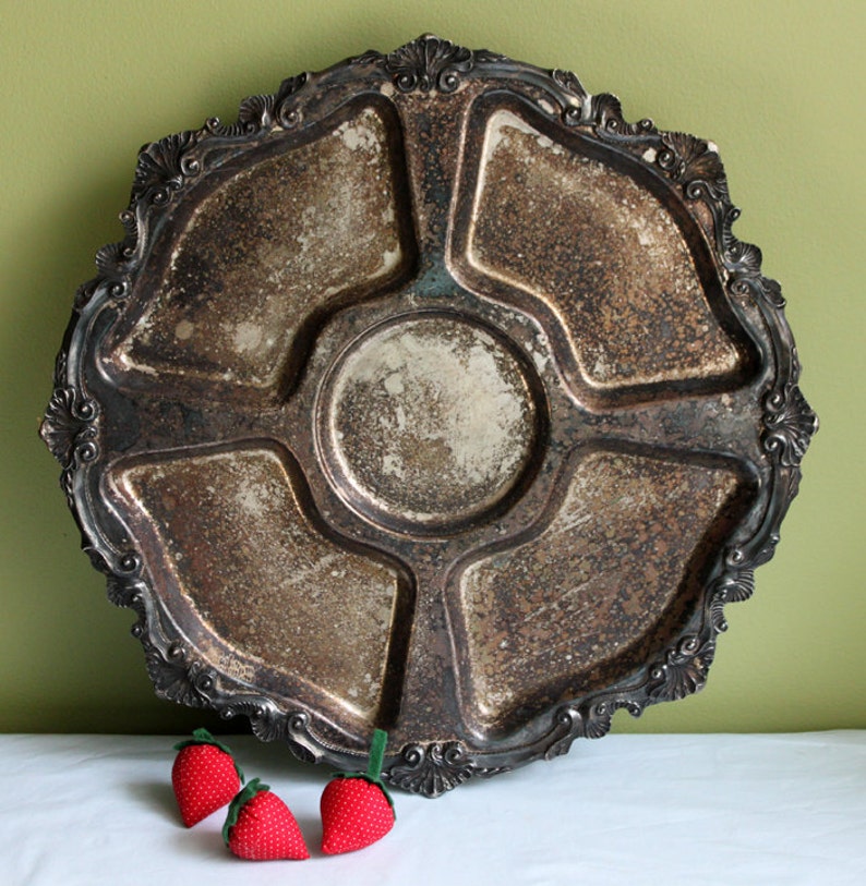 Lazy Susan Tray. Silver Plate Ornate Footed Tray or Platter. Etsy