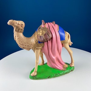 Large Standing Nativity Camel. Vintage Colorful Camel. Christmas Decoration. Traditional Holiday Display. Gift for Friend, Family, Kids.