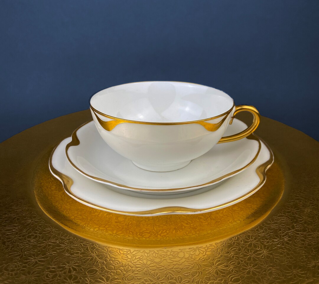 Antique Limoges Porcelain Tea Set/trio. Teacup Saucer & Etsy