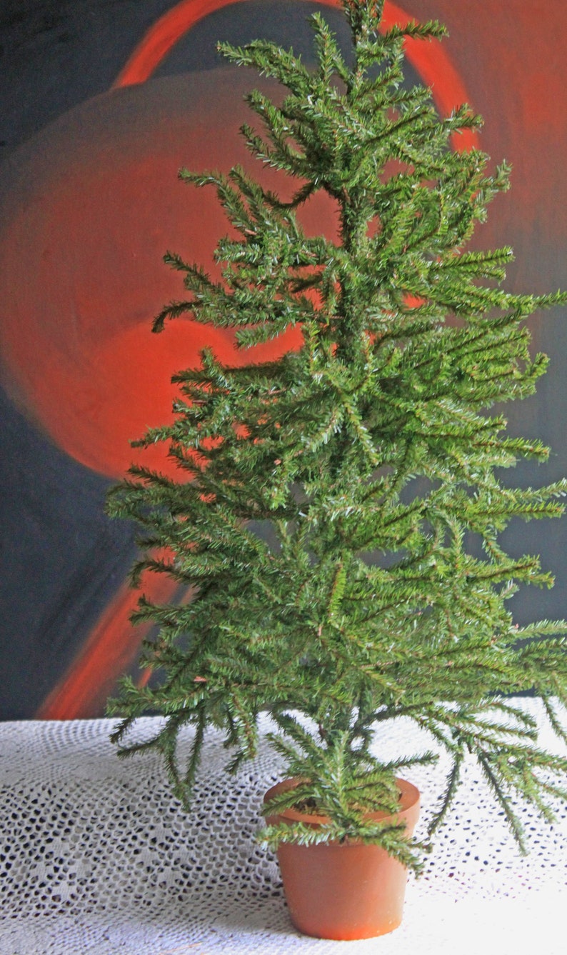 Faux Christmas Tree in Burlap. Rustic Style Tree. Etsy