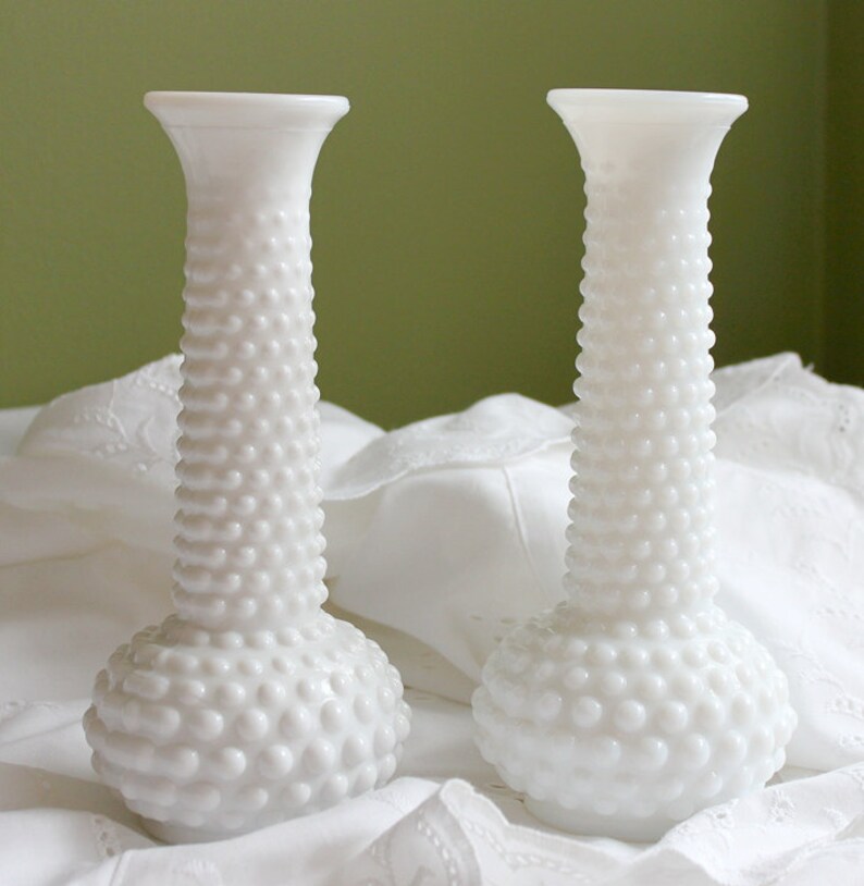 Milk Glass Hobnail Vases. Milk Glass Vases by Brody Co USA. Etsy