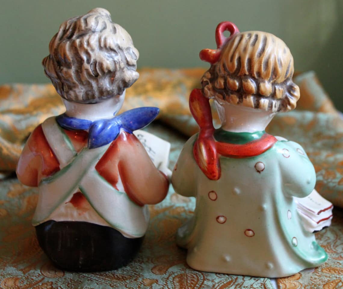 Porcelain Figurines. Boy and Girl Reading Book Figurines. Etsy