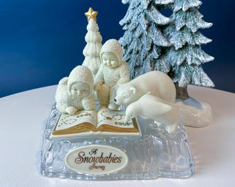 SnowBabies "Lets Go See Jack Frost" by Dept. 56, Journey. White Porcelain Figurines Celebrating Friendship. Christmas Display. Collectible.