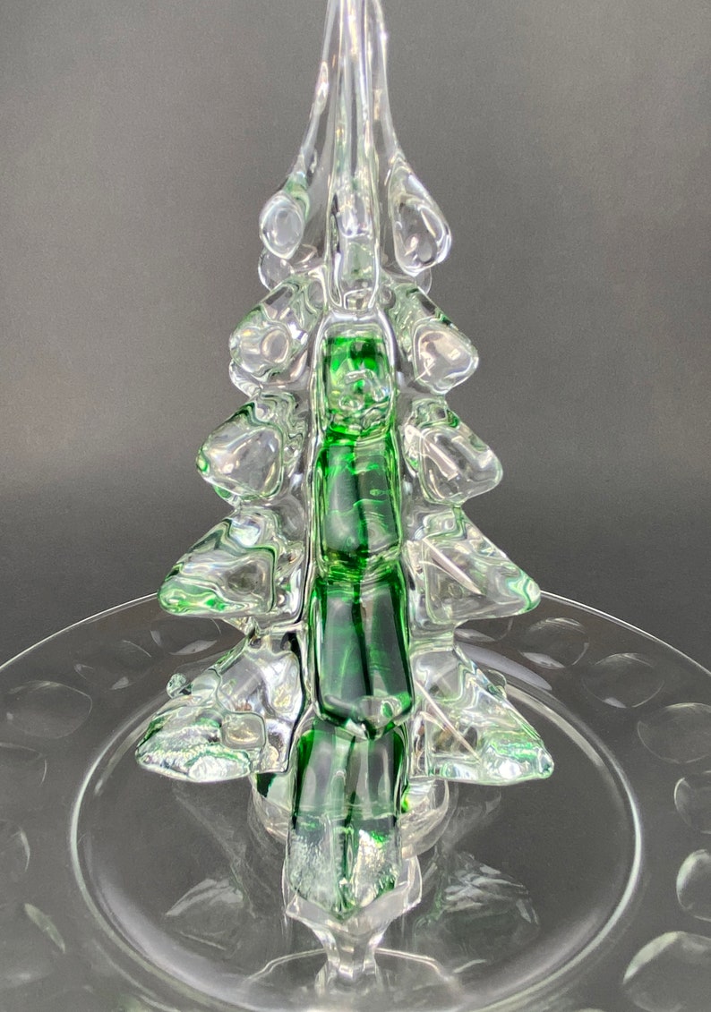 Lead Crystal Christmas Tree With Green Speckles. Hand Crafted Etsy