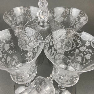 Chantilly by Cambridge Wine Glasses. Juice/Water/Wine Goblets. Set of Six Crystal Stemware. Vintage Collectible Glasses. image 3