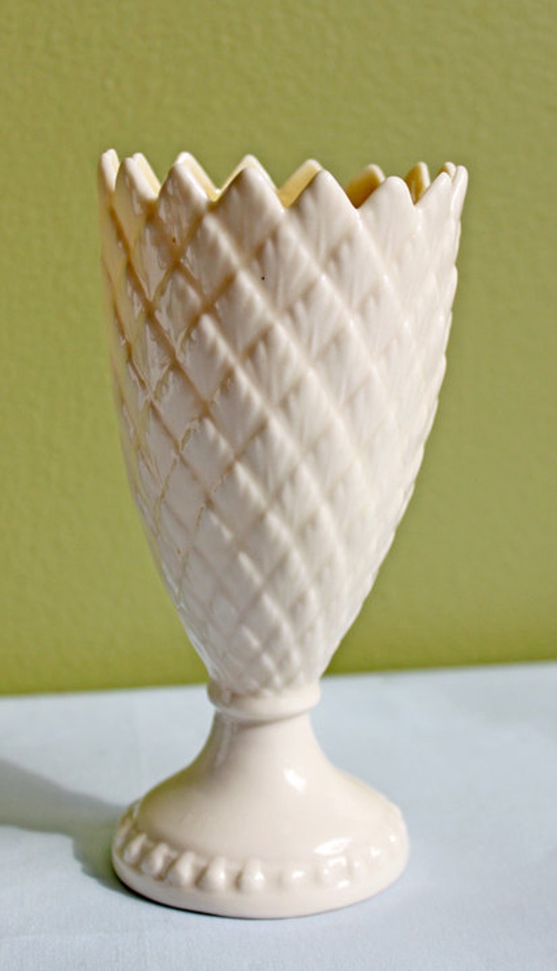 Antique Belleek Footed Vase. Cream Color Beautiful Porcelain. Etsy