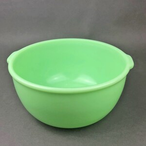 Antique Jadeite Mixing Bowl with Handles.  Large Green Bowl.