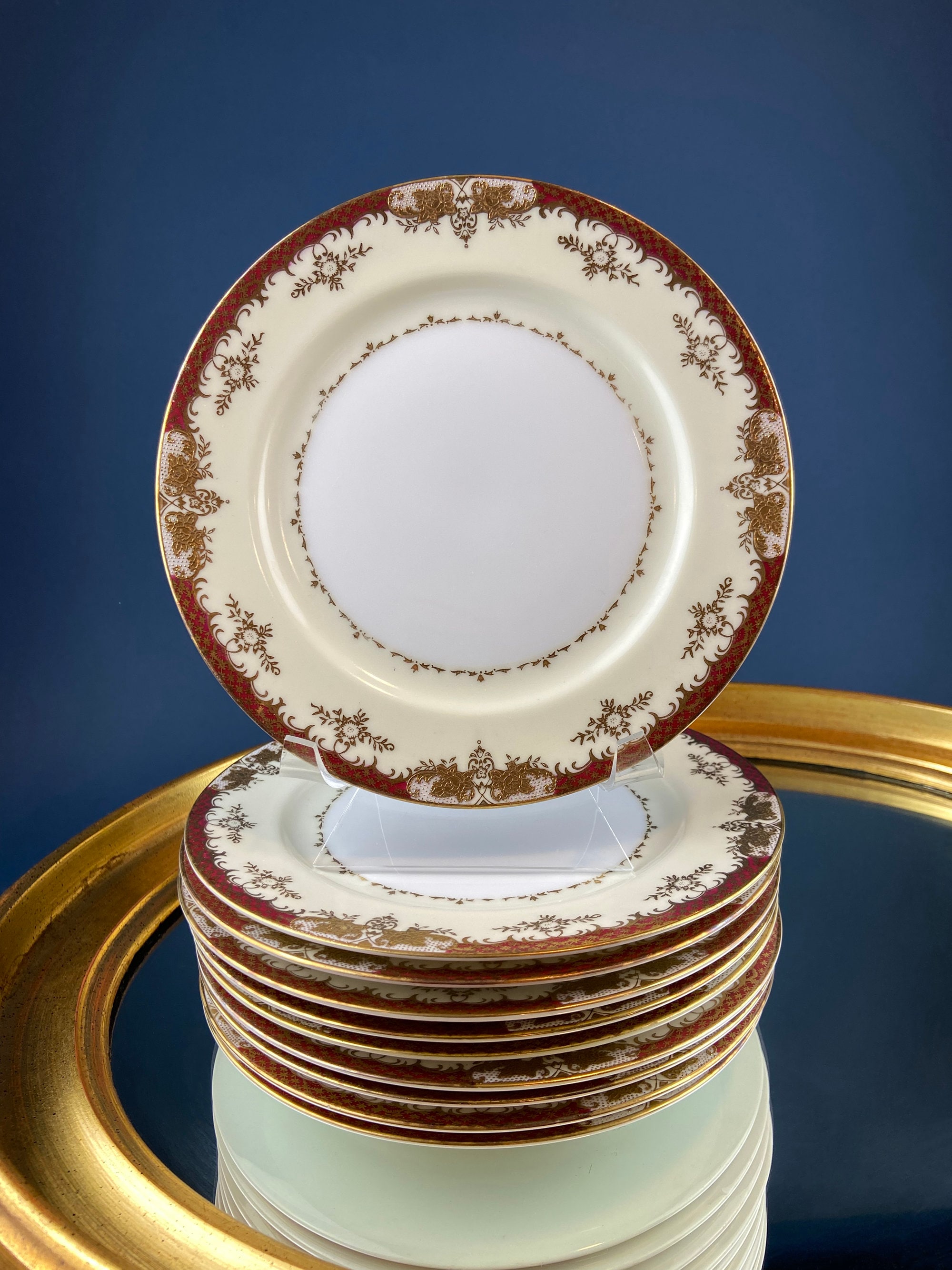 Hand Painted Meito China Dessert or Salad Plates Complementary Plates to Wedding Band China Set of 10 Wedding Birthday