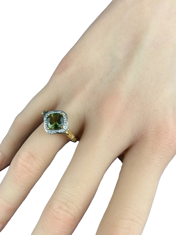 Vintage 10k Gold Amethyst and Diamond Flower Ring… - image 10