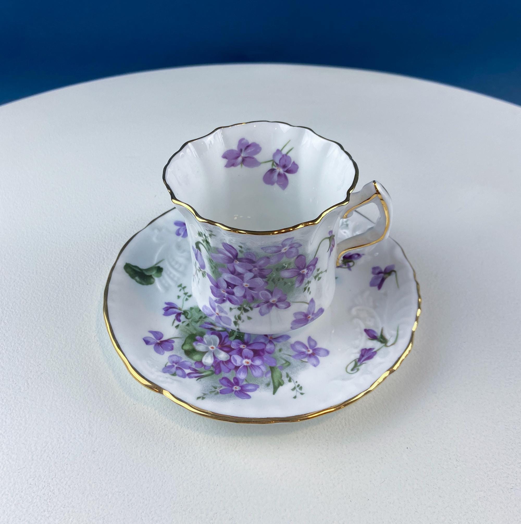Antique cup with violets - Etsy 日本