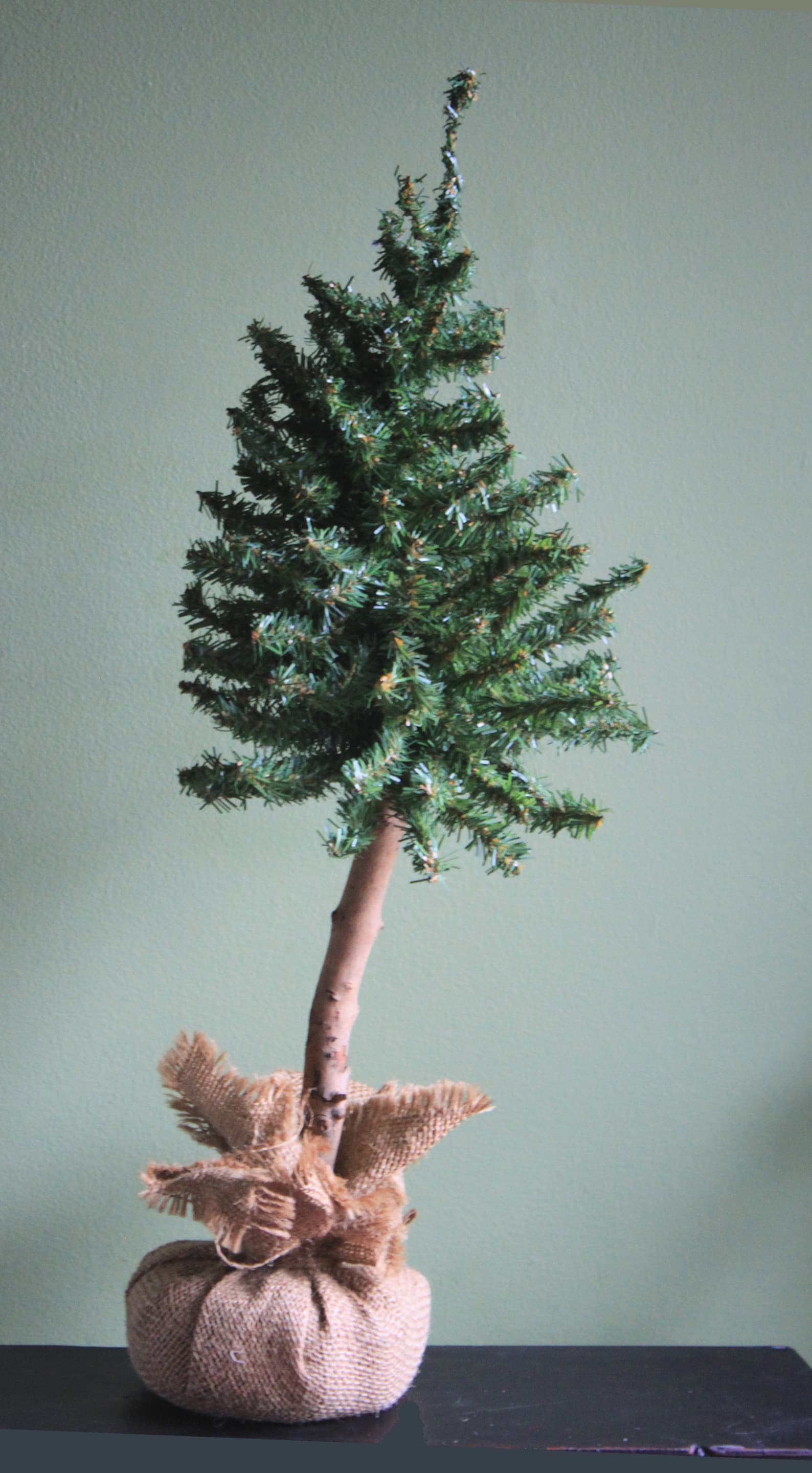 Faux Christmas Tree in Burlap. Rustic Style Tree. Etsy