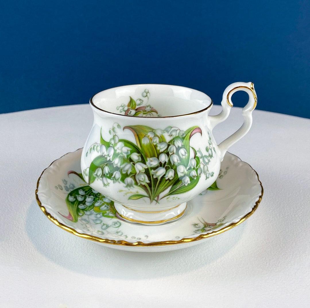 Vintage Lilly of the Valley Cup and Saucer. Royal Albert Series, Tennyson. Dining Room