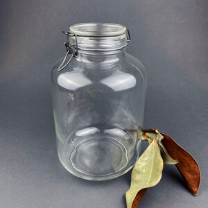 Glass Jar. Large Hermetic Jar by Ermettico FV Control. Glass Storage Jar Made in Italy.