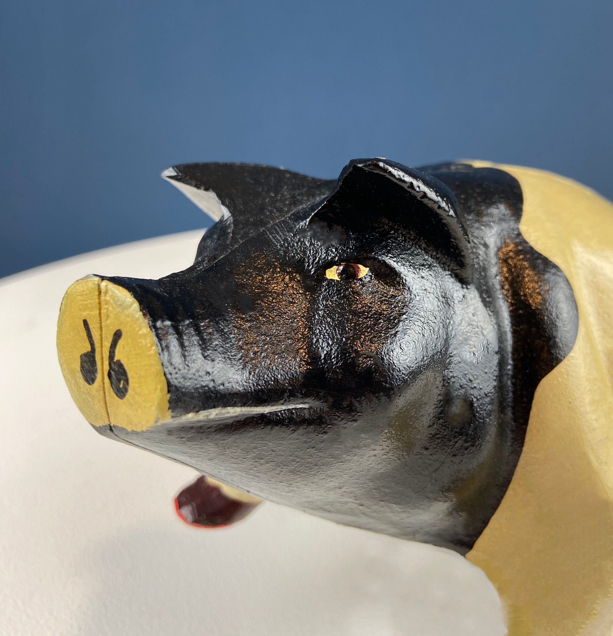 VINTAGE CAST IRON PIG BANKブタ貯金箱　ヴィンテージ鋳鉄 Vintage Cast Iron Pig Coin Bank - Approx. 7.5