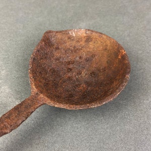 Vintage Iron Ladle/Spoon.  Lead Spoon.  Rustic Kitchen Decor. Collectible.