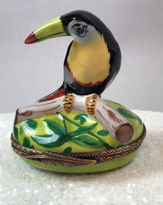 ヴィンテージ手描きオオハシ鳥リモージュ小物入れ - Etsy 日本