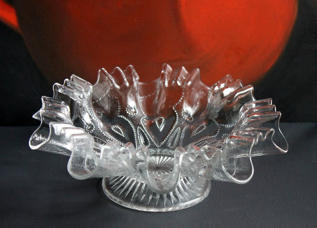 Vintage Glass Bowl. Display Depression Glass Bowl. Etsy