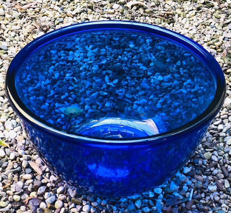 Cobalt Blue Glass Extra Large Bowl. Thick Glass Bowl. Etsy