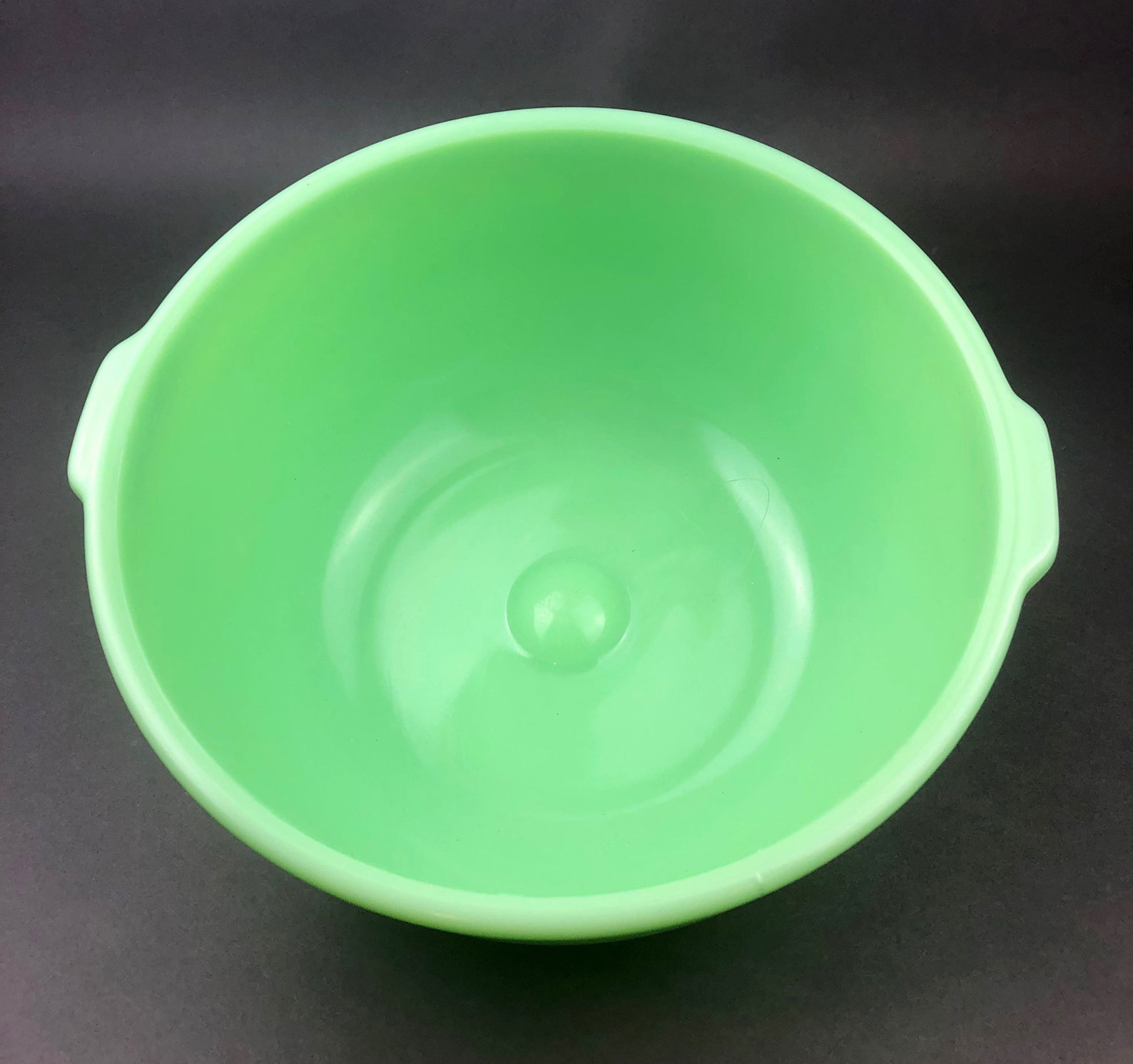 Antique Jadeite Mixing Bowl With Handles. Large Green Bowl. Etsy