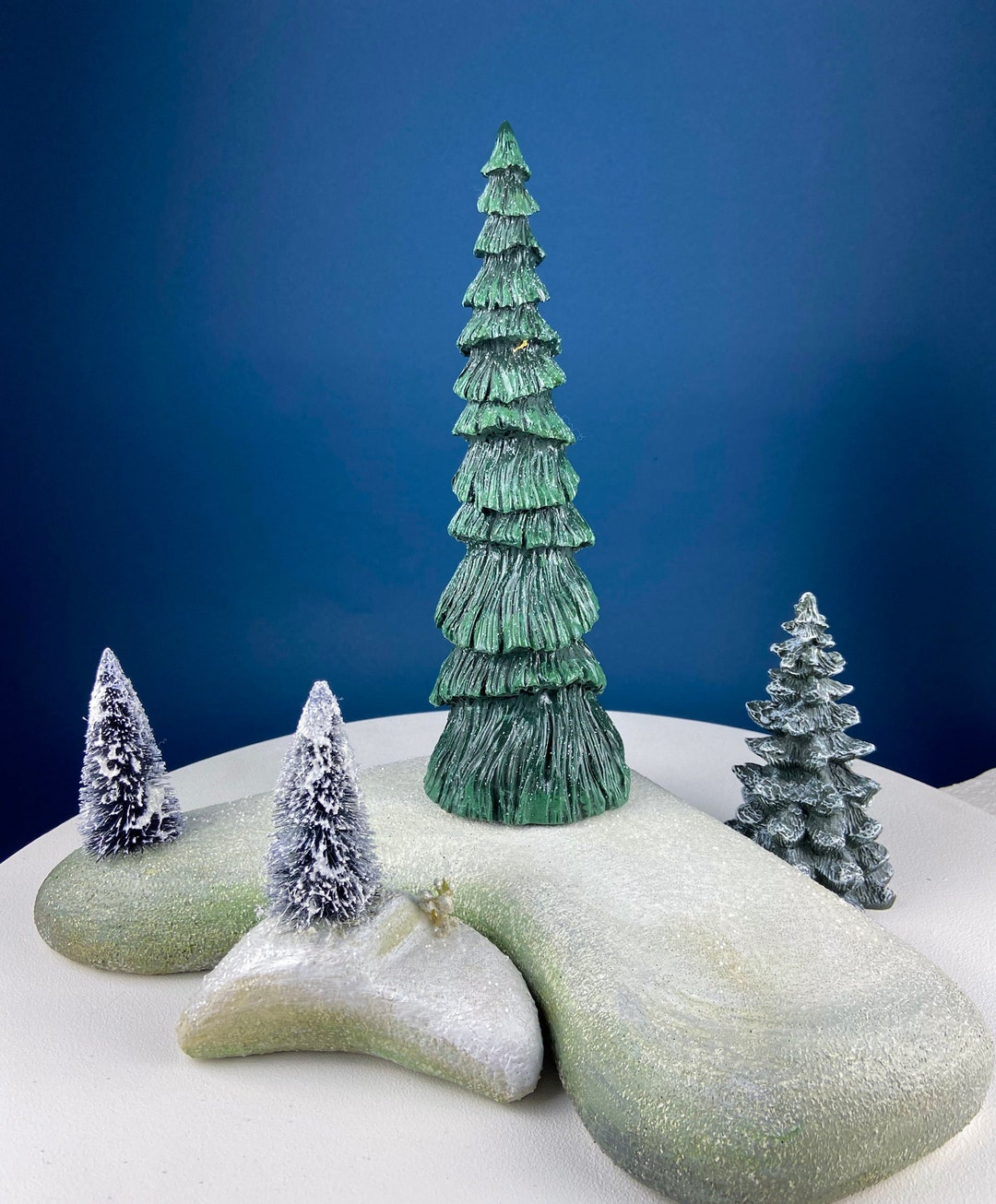 Tall Skinny Christmas Tree for Christmas Diorama or Village. Etsy