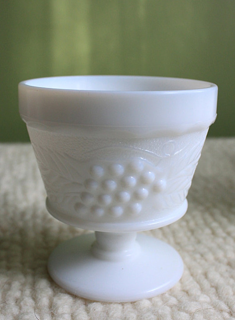 Milk Glass Footed Dessert Serving Dishes. Set of Four Dessert Etsy