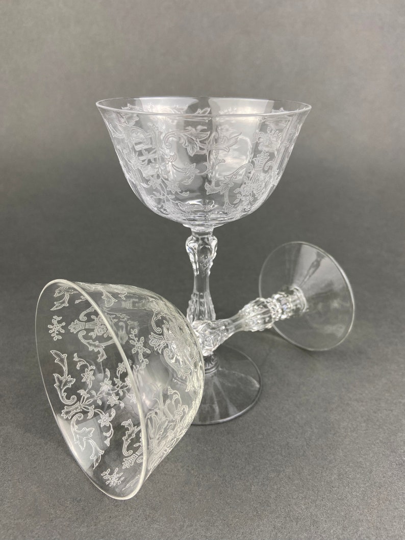 Vintage Fostoria Crystal Wine Clarets. Navarre Pattern Etsy