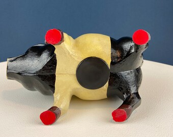 ヴィンテージ鋳鉄製貯金箱：黒と白の金属製豚の貯金箱 - Etsy 日本