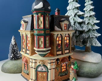 Coffee Shop. Lighted Christmas Village House by O'Well. Limited Edition. Holiday Seasonal Decor. Night Light. Kids Store or Cafe Display.