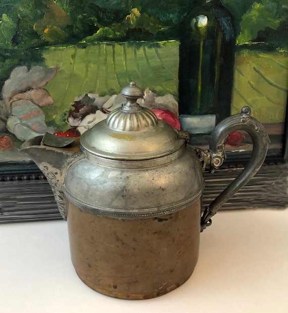 Antique Copper and Pewter Coffee Pot. Manning Bowman Pot With Etsy