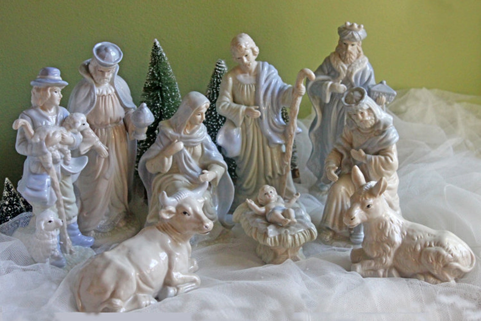 Nativity Set. Porcelain Hand Painted Figurines. Deluxe Etsy