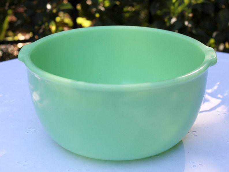 Antique Jadeite Mixing Bowl With Handles. Large Green Bowl. Etsy