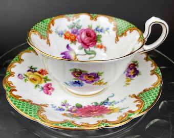 Vintage Aynsley Fine Bone China Tea Cup and Saucer - Floral England