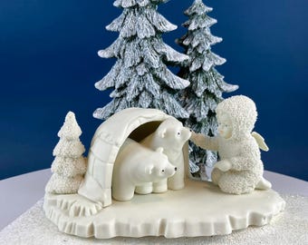 SnowBabies "Look What I Found" by Dept. 56. White Porcelain Figurines Celebrating Friendship. Christmas Display. Collectible.