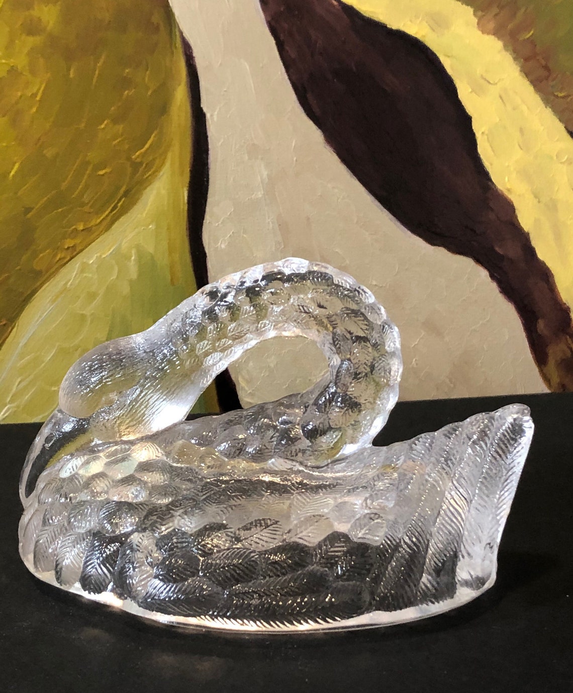 Swan Shaped Glass Butter Dish With Lid or Trinket Box. Clear Etsy