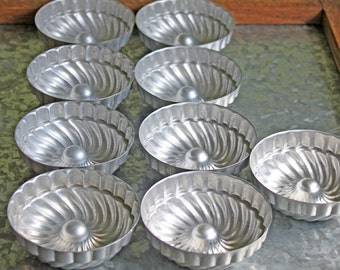 Vintage Small Baking Pans or Jelly Forms. Set of Nine.