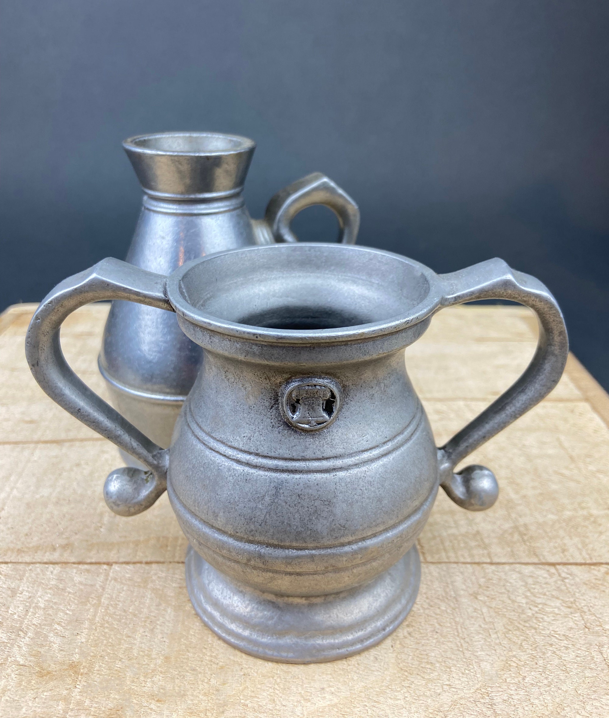 Vintage Pewter Pitcher. Small Collectible Jug or Rustic Flower