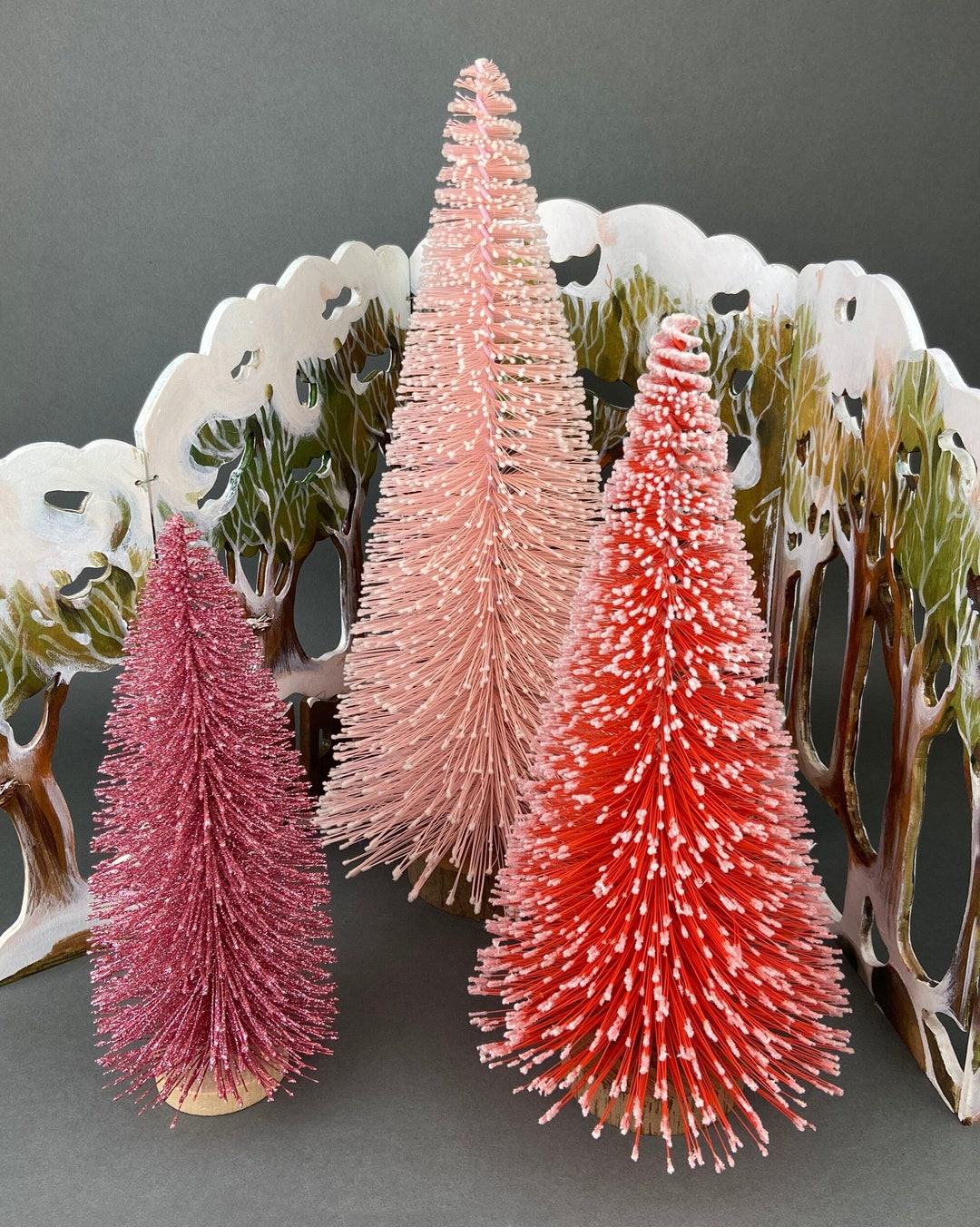 Bottlewasher Trees for Christmas Village or Display. Etsy