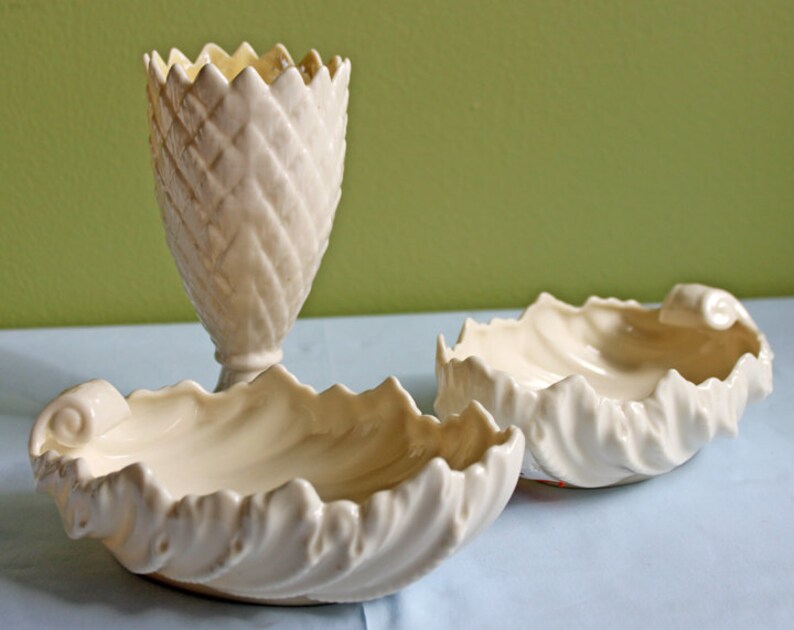 Antique Belleek Footed Vase. Cream Color Beautiful Porcelain. Etsy