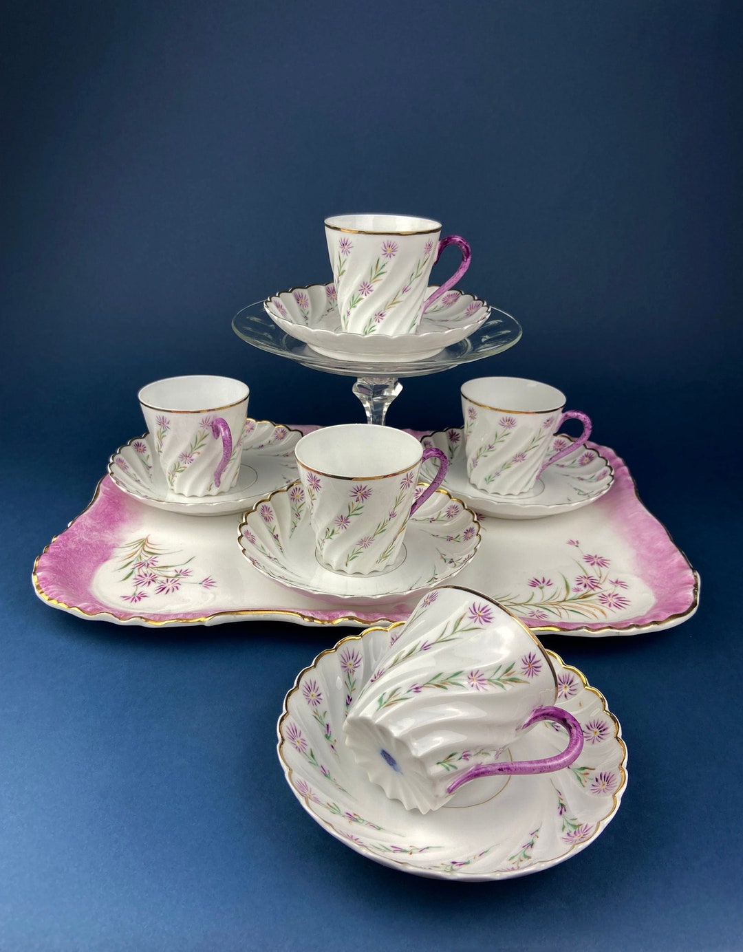 Pu Strathpine Tea Set Antique Star Paragon Tea, Coffee, or Chocolate Set. Tray With Matching ...