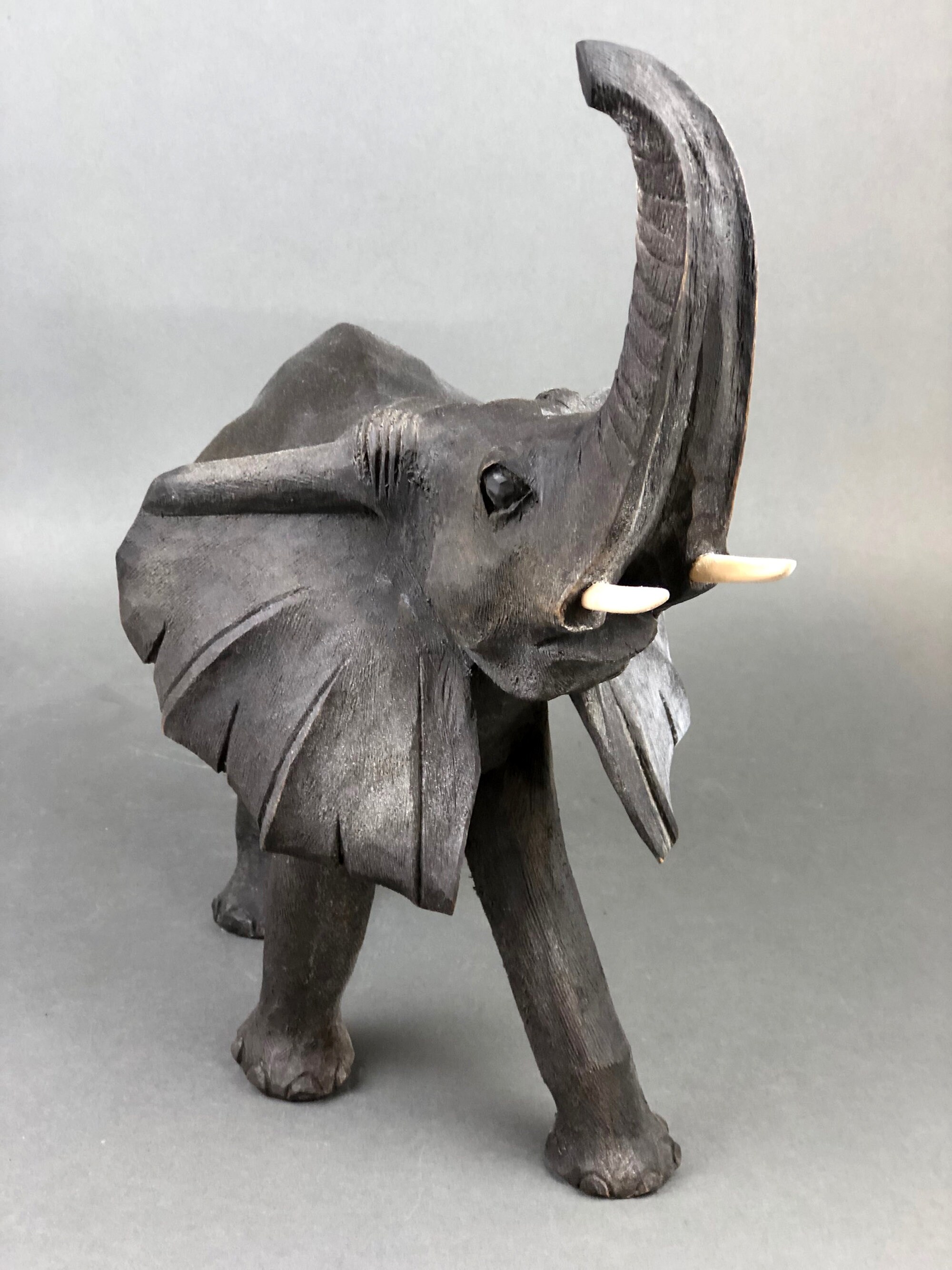 Elephant Statue. Hand Sculpted Wooden Elephant. Elephant Sculpture for ...