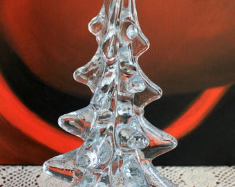 Vintage Crystal Glass Tree Christmas Figurine