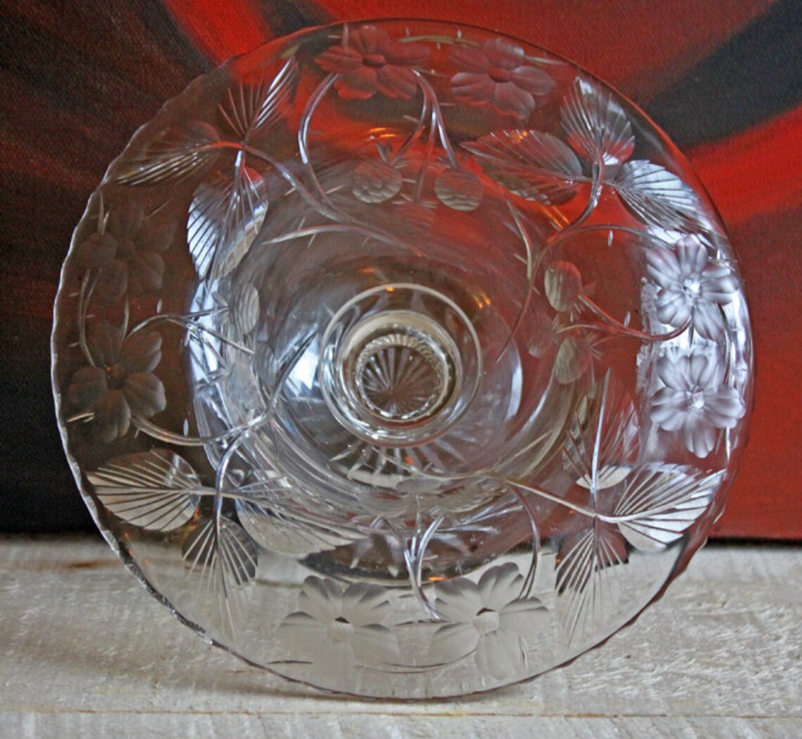Crystal Footed Bowl. Candy Bowl or Decorative Display Bowl Etsy