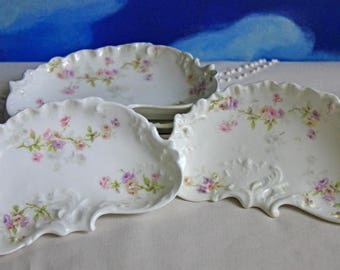 LOWERED PRICE Haviland Limoges Bone Plates.  Set of Five Plates Made in France.