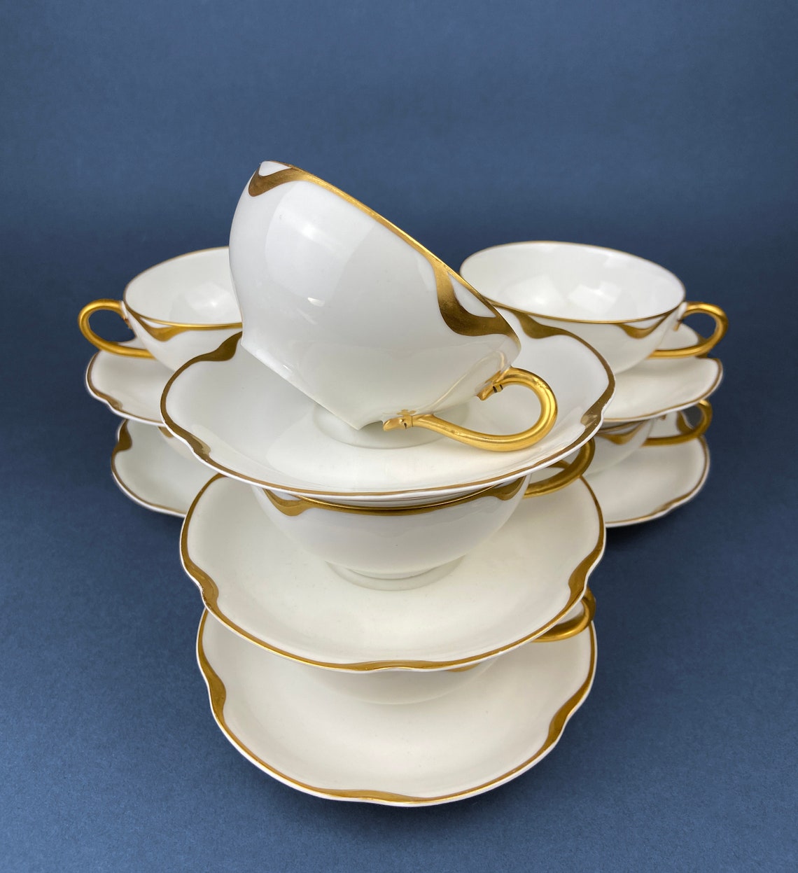 Antique Limoges Porcelain Tea Set/trio. Tea Cup Saucer and Etsy