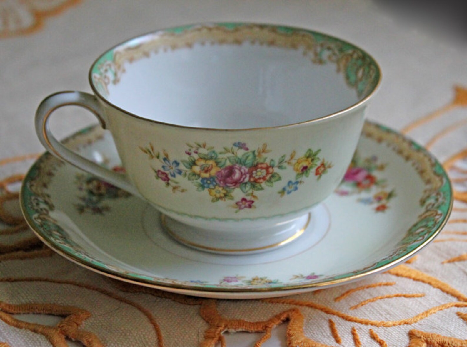 Porcelain Teacup and Saucer Set. Mikado China Made in Japan. Etsy